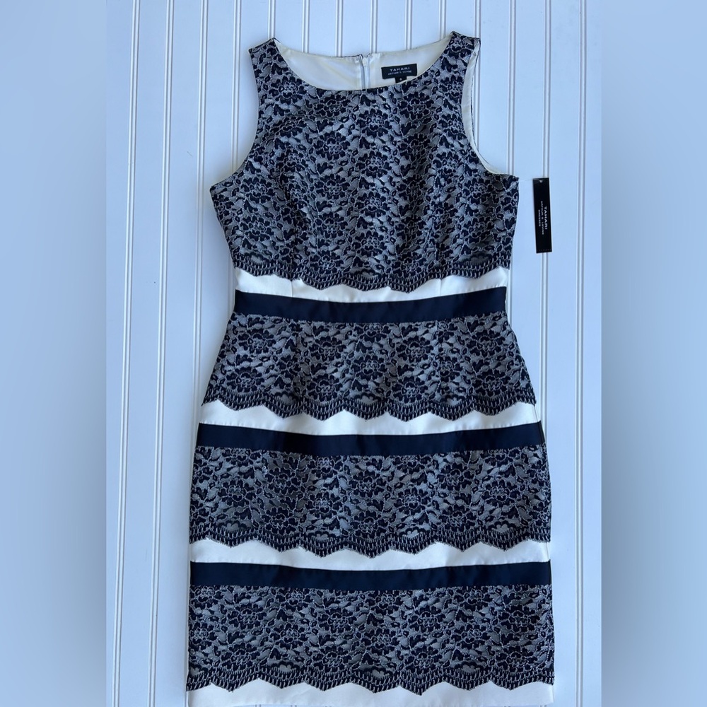 Tahari Brittney Dress Tropical Night NWT